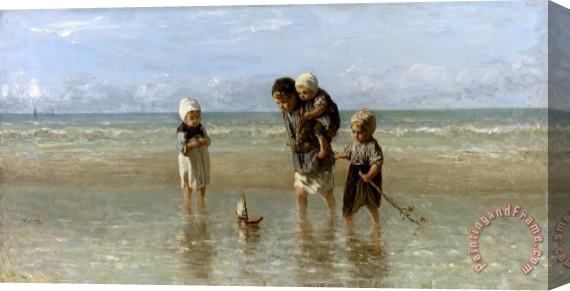 Jozef Israels Children of The Sea Stretched Canvas Painting / Canvas Art