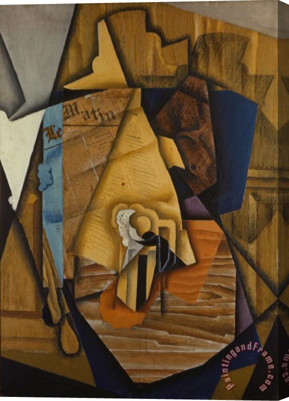 Juan Gris Man at The Cafe Stretched Canvas Print / Canvas Art