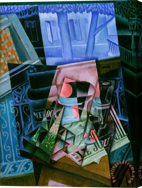 Juan Gris Still Life Before an Open Window, Place Ravignan Stretched Canvas Painting / Canvas Art