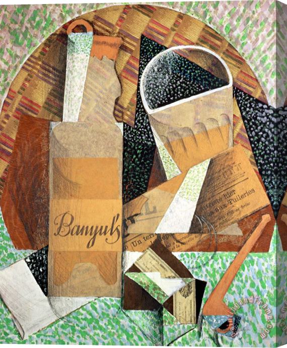 Juan Gris The Bottle of Banyuls Stretched Canvas Print / Canvas Art