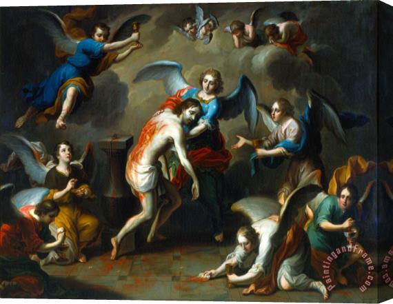 Juan Patricio Morlete Ruiz Christ Consoled by The Angels Stretched Canvas Print / Canvas Art
