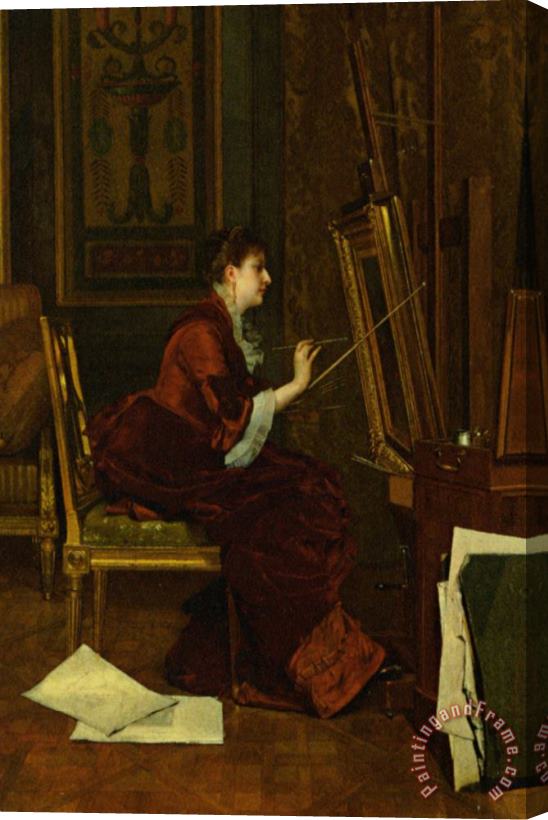 Jules Adolphe Goupil The Artist in Her Studio Stretched Canvas Painting / Canvas Art