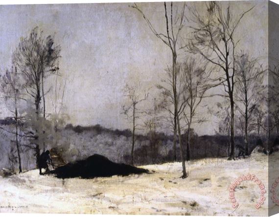 Jules Bastien Lepage Paysage Au Charbonnier, L'hiver Stretched Canvas Print / Canvas Art