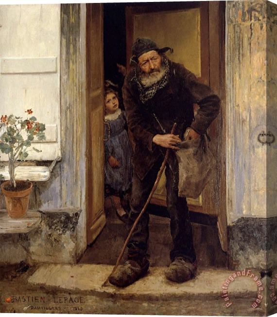 Jules Bastien Lepage The Beggar Stretched Canvas Print / Canvas Art