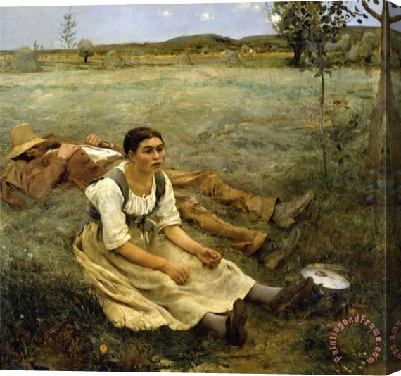 Jules Bastien Lepage The Hay Fever Stretched Canvas Painting / Canvas Art
