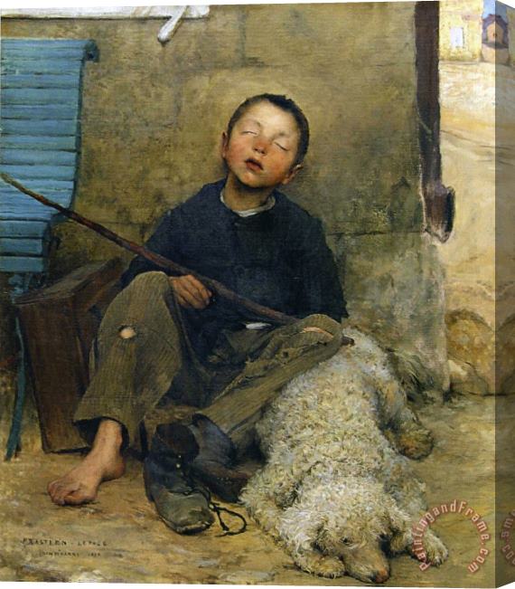 Jules Bastien Lepage The Small Begger Asleep Stretched Canvas Painting / Canvas Art
