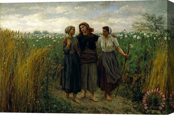 Jules Breton Returning From The Fields Stretched Canvas Print / Canvas Art