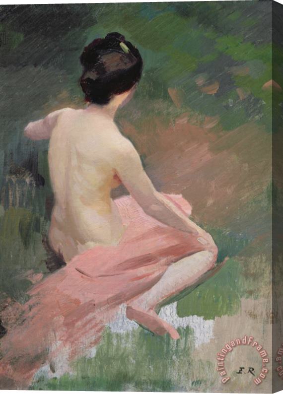 Jules Ernest Renoux Female Nude Stretched Canvas Print / Canvas Art