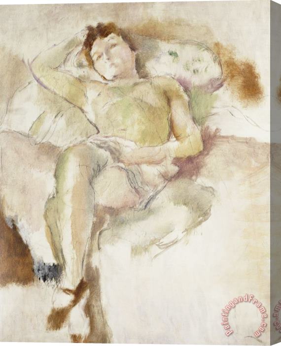 Jules Pascin Bobette Lying Down Bobette Allongee Stretched Canvas Painting / Canvas Art