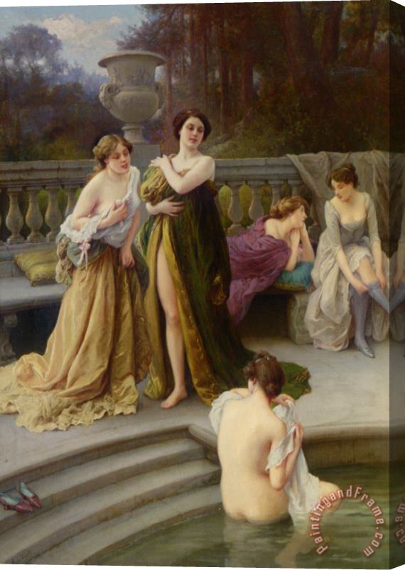 Jules Scalbert A Midday Bath Stretched Canvas Print / Canvas Art