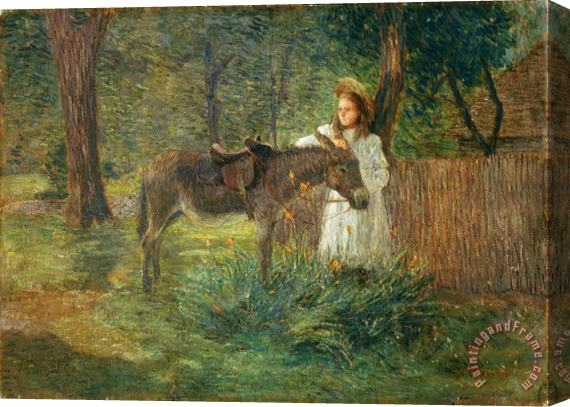 Julian Alden Weir After The Ride Stretched Canvas Painting / Canvas Art