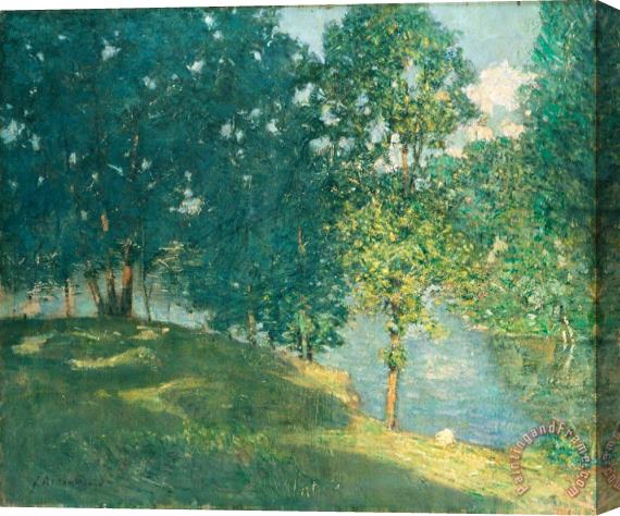 Julian Alden Weir Afternoon by The Pond Stretched Canvas Print / Canvas Art