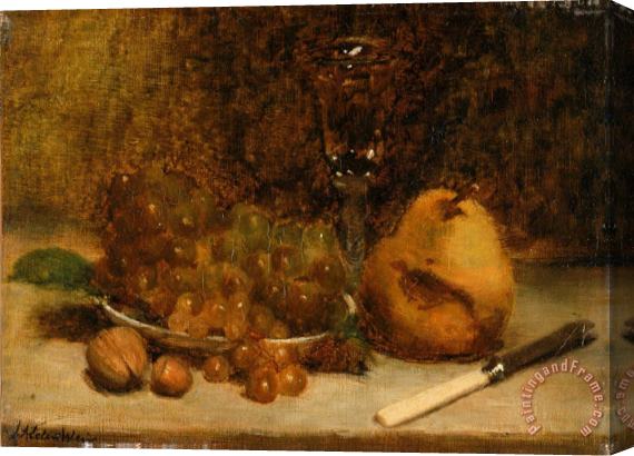 Julian Alden Weir Grapes, Knife And Glass Stretched Canvas Painting / Canvas Art