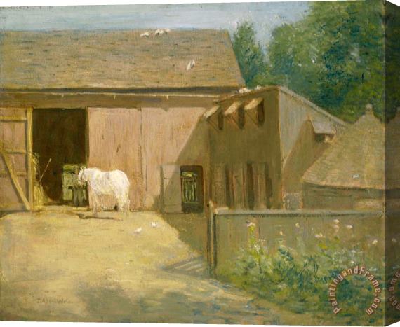 Julian Alden Weir New England Barnyard Stretched Canvas Painting / Canvas Art