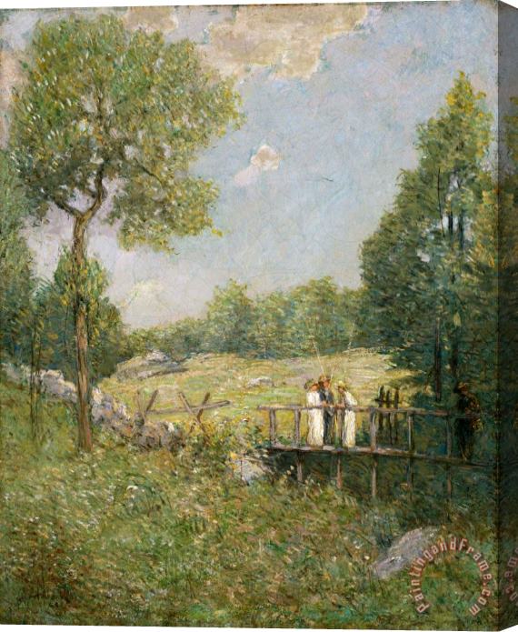 Julian Alden Weir The Fishing Party Stretched Canvas Painting / Canvas Art