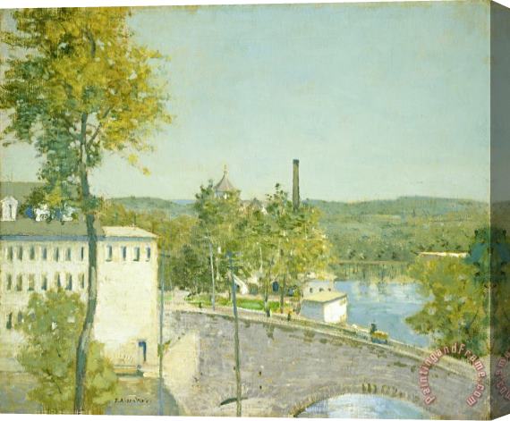 Julian Alden Weir U.s. Thread Company Mills, Willimantic, Connecticut Stretched Canvas Painting / Canvas Art