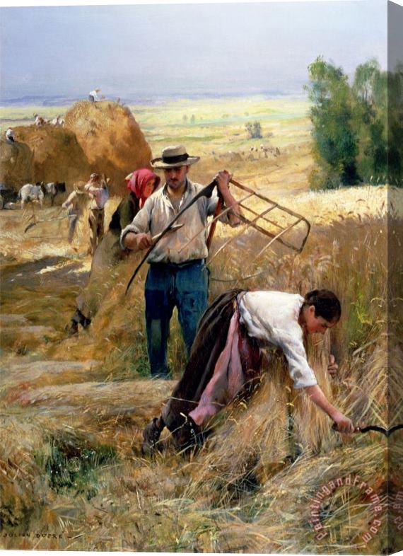 Julien Dupre Harvesting Stretched Canvas Painting / Canvas Art