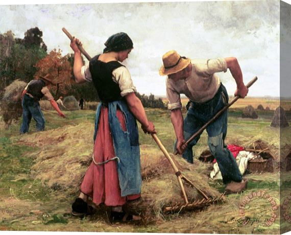 Julien Dupre Haymaking 1880 Stretched Canvas Painting / Canvas Art