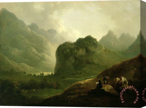 Julius Caesar Ibbetson A Sketching Party in the Pass at Borrowdale Stretched Canvas Painting / Canvas Art