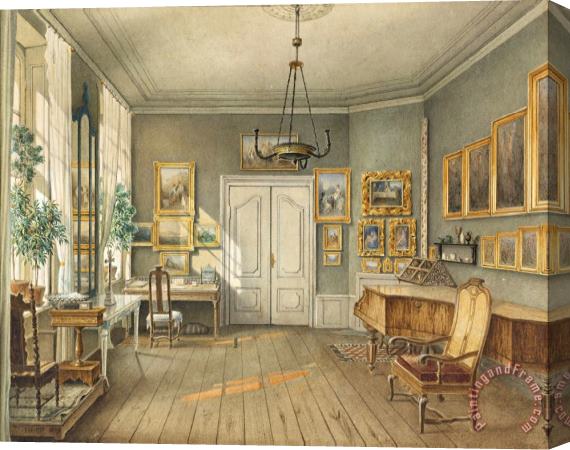 Julius Eduard Wilhelm Helfft The Music Room of Fanny Hensel (nee Mendelssohn) Stretched Canvas Painting / Canvas Art