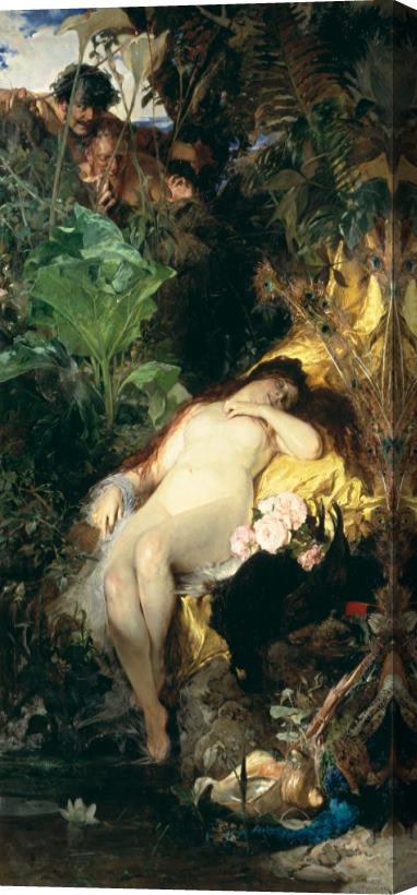 Julius Kronberg Nymph And Fauns Stretched Canvas Print / Canvas Art