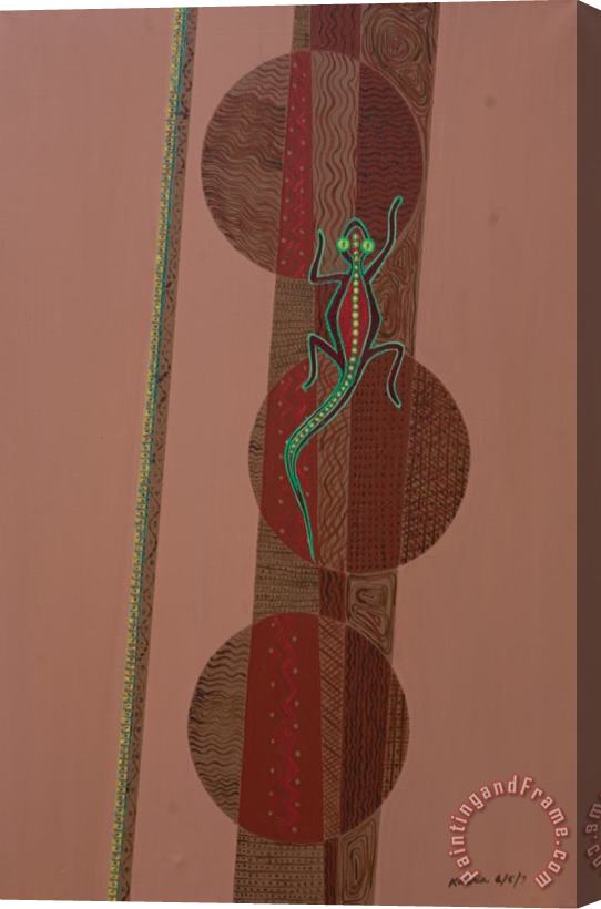 Kaaria Mucherera Aboriginal Lizard Stretched Canvas Print / Canvas Art