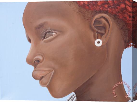 Kaaria Mucherera Brown Introspection Stretched Canvas Painting / Canvas Art