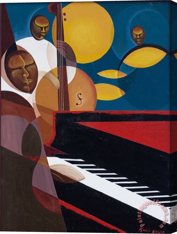 Kaaria Mucherera Cobalt Jazz Stretched Canvas Painting / Canvas Art