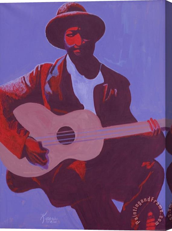 Kaaria Mucherera Purple Blues Stretched Canvas Painting / Canvas Art