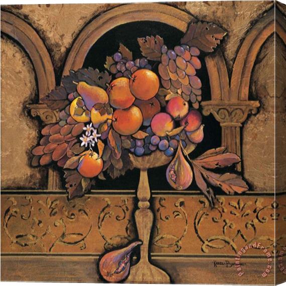 Karel Burrows Memories of Provence Grapes And Persimmons Stretched Canvas Painting / Canvas Art