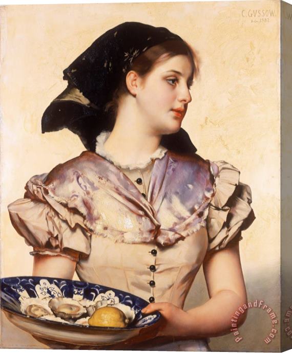 Karl Gussow The Oyster Girl Stretched Canvas Print / Canvas Art