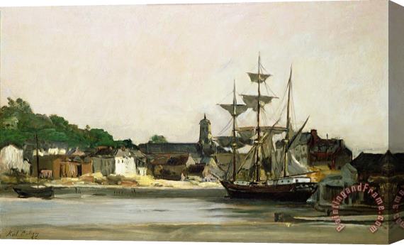 Karl Pierre Daubigny The Harbour at Honfleur Stretched Canvas Print / Canvas Art