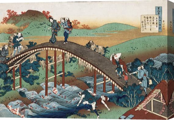 Katsushika Hokusai Autumn Leaves On The Tsutaya River Stretched Canvas Painting / Canvas Art