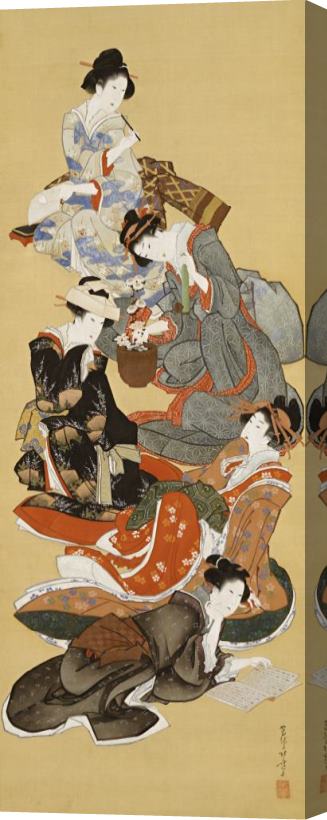 Katsushika Hokusai Five Beautiful Women Stretched Canvas Print / Canvas Art
