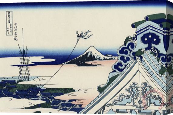 Katsushika Hokusai Honganji Temple at Asakusa in The Eastern Capital Stretched Canvas Print / Canvas Art