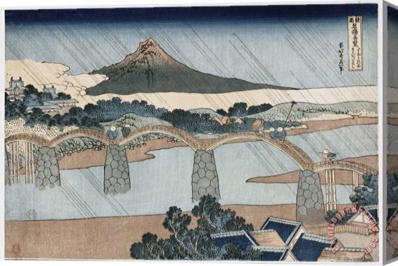 Katsushika Hokusai Kintai Bridge, Suo Province Stretched Canvas Painting / Canvas Art