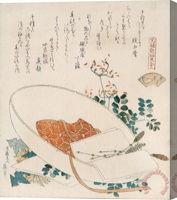 Katsushika Hokusai Myriad Grasses Shell (chigusagai) Stretched Canvas Painting / Canvas Art