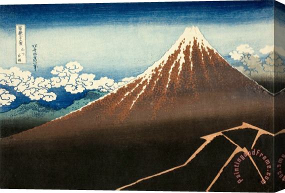 Katsushika Hokusai Shower Below The Summit Stretched Canvas Print / Canvas Art