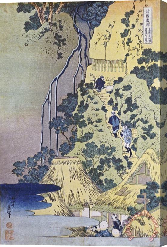 Katsushika Hokusai Travellers Climbing Up a Steep Hill Stretched Canvas Print / Canvas Art
