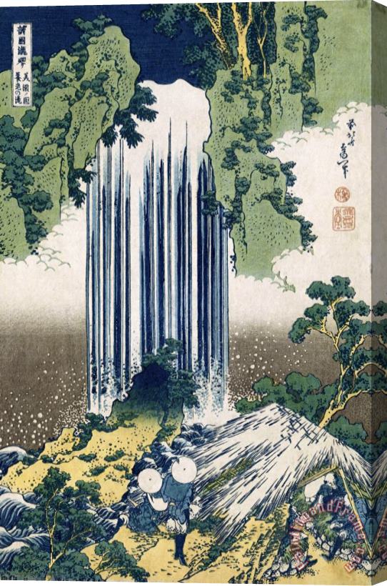 Katsushika Hokusai Yoro Waterfall, Mino Province Stretched Canvas Painting / Canvas Art