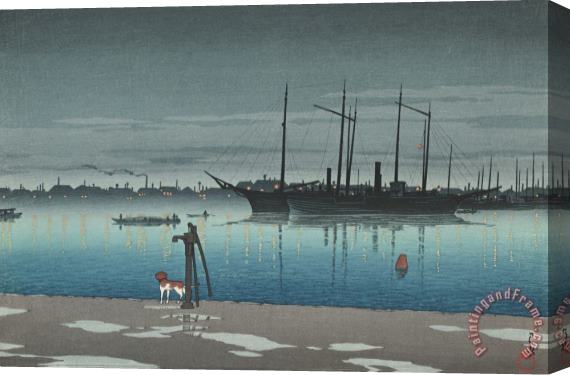 Kawase Hasui Akashi Cho After Rain (akashi Cho No Ugo) Stretched Canvas Print / Canvas Art