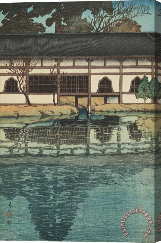 Kawase Hasui Detail of The Byodoin at Uji (uji Byodoin No Ichibu), From The Series Souvenirs of Travels, Second Series (tabi Miyage, Dai Ni Shu) Stretched Canvas Print / Canvas Art