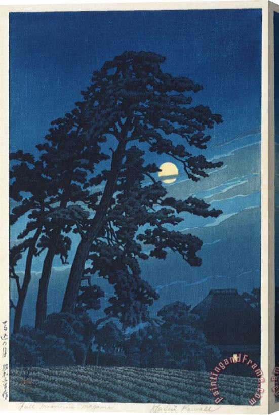 Kawase Hasui Full Moon in Magome Stretched Canvas Painting / Canvas Art