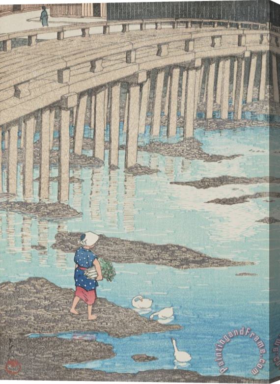 Kawase Hasui Gion Bridge (amakusa Honwatari Gion Bashi), From The Series Selected Landscapes (fukei Senshu) Stretched Canvas Painting / Canvas Art