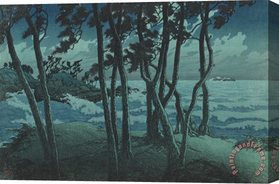 Kawase Hasui Hinomisaki in The Moonlight (izumo Hinomisaki), From The Series Souvenirs of Travels, Third Series (tabi Miyage, Dai San Shu) Stretched Canvas Print / Canvas Art