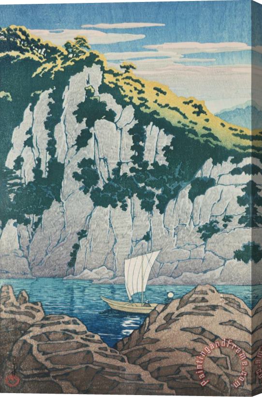 Kawase Hasui Horai Rocks on The Kiso River (kisogawa Horai Iwa) Stretched Canvas Painting / Canvas Art