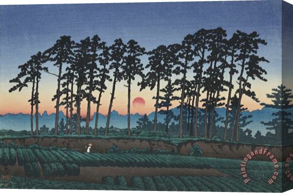 Kawase Hasui Ichinokura, Ikegami, at Sunset (ikegami Ichinokura) Stretched Canvas Print / Canvas Art