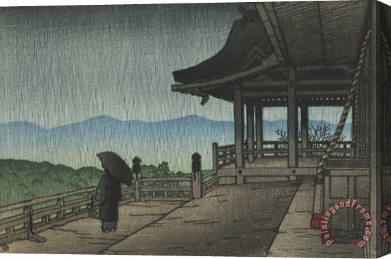 Kawase Hasui Kiyomizu Temple in Rain (ame No Kiyomizu), From The Series Souvenirs of Travels, Second Series (tabi Miyage, Dai Ni Shu) Stretched Canvas Print / Canvas Art