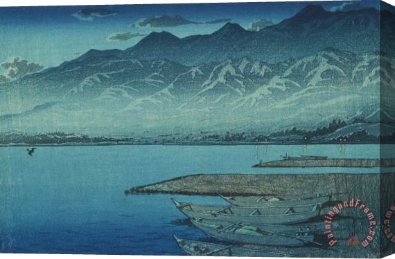 Kawase Hasui Moonlight on Lake Kamo (getsu Meiro Kamo Ko), From The Series Souvenirs of Travels, Second Series (tabi Miyage, Dai Ni Shu) Stretched Canvas Painting / Canvas Art