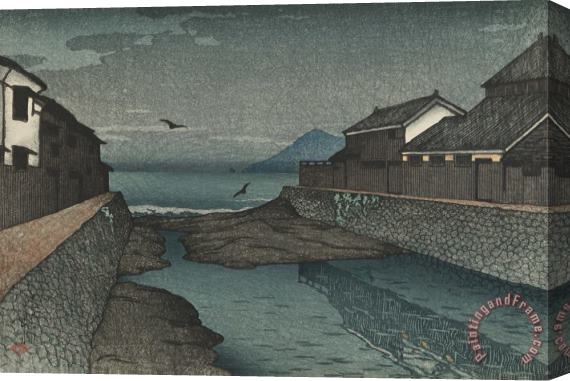 Kawase Hasui Night on The Sea, Horikawa (kohama Horikawa), From The Series Souvenirs of Travels, First Series (tabi Miyage, Dai Isshu) Stretched Canvas Print / Canvas Art